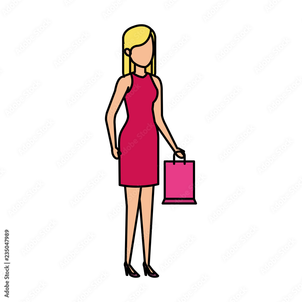 beautiful and young woman with shopping bags beautiful and young woman with shopping bags