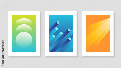 Trendy gradient cover design template. Vector image.