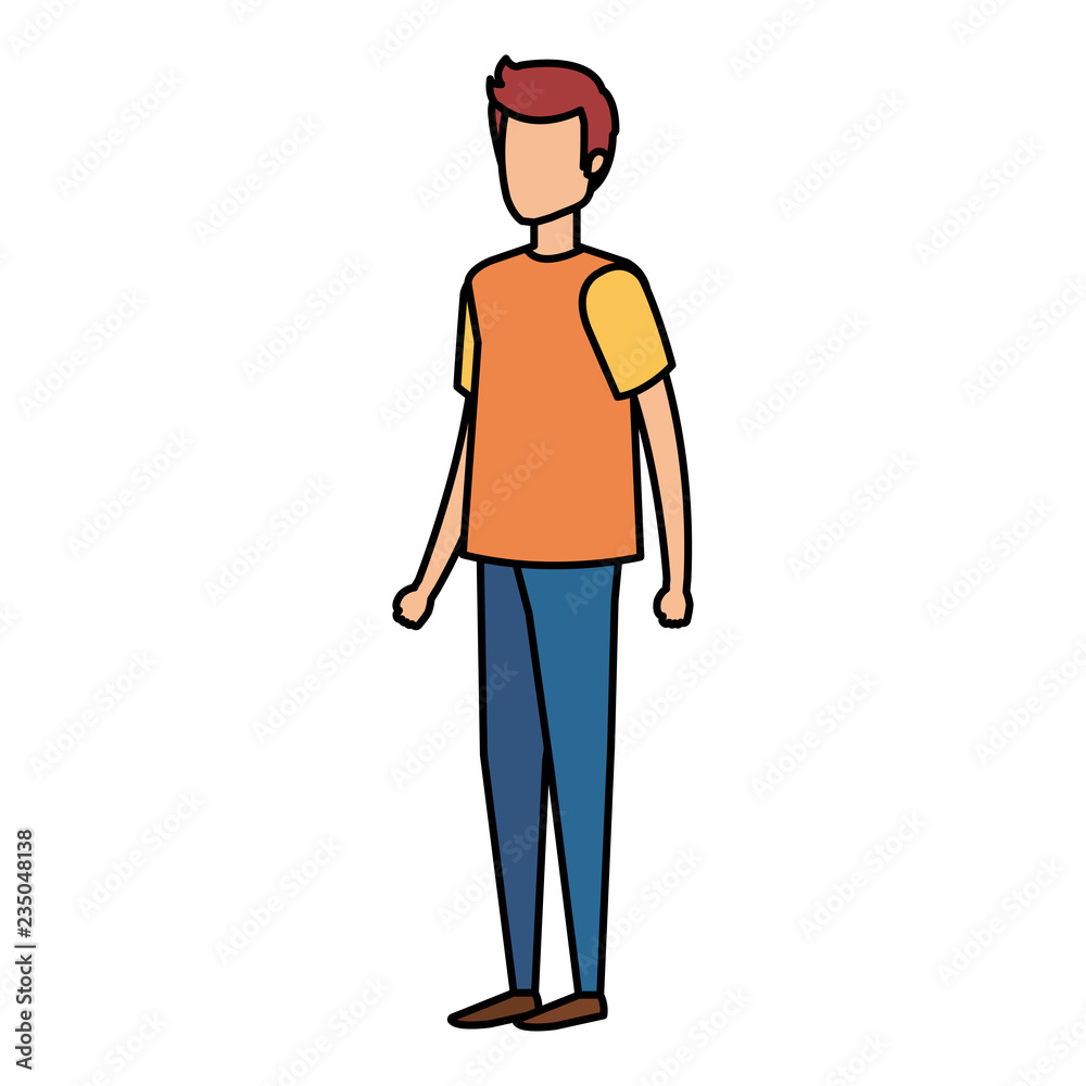 young and casual man character young and casual man character