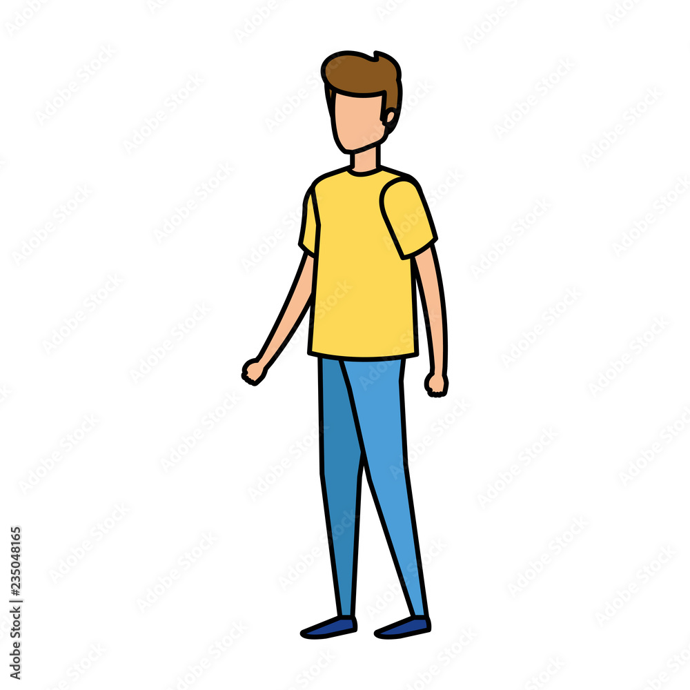 young and casual man character young and casual man character