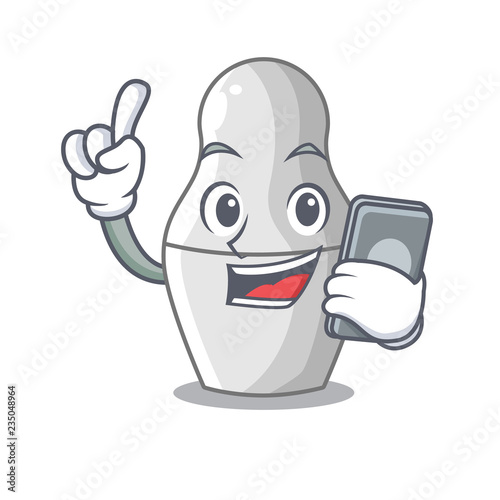 With phone nesting dolls mockups russian on character