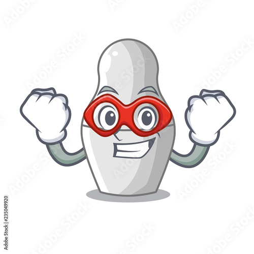 Super hero unpainted nested Russian dolls on cartoon