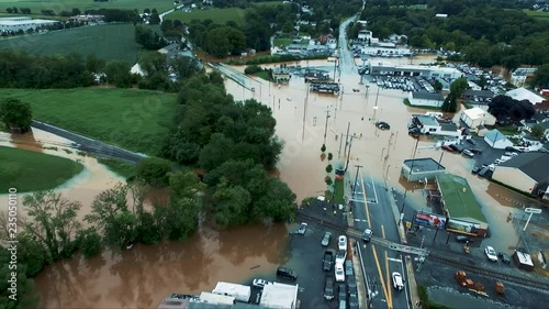 Aerial view of a flooding in Manheim, Pennsylvania. photo