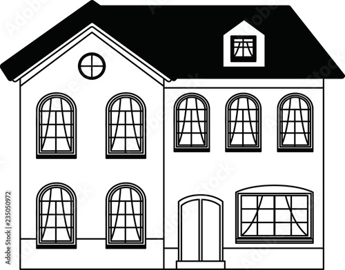 Monochrome Western style house outline