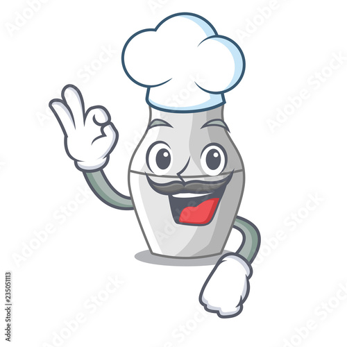 Chef unpainted nested Russian dolls on cartoon