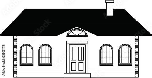 Monochrome Western style house outline