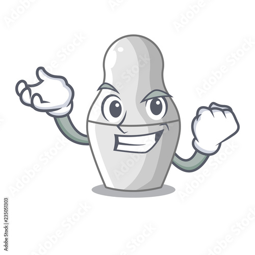 Successful unpainted nested Russian dolls on cartoon