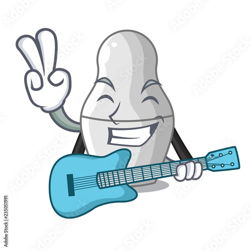 With guitar cartoon nesting dolls which not painted