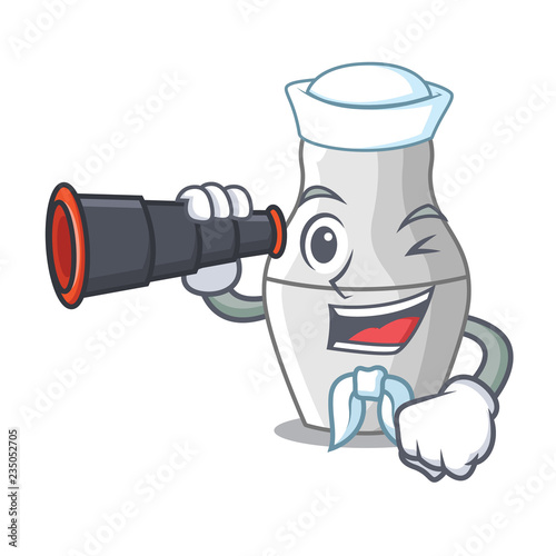 Sailor with binocular cartoon nesting dolls which not painted
