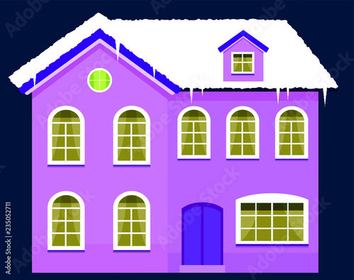 Winter Western style house