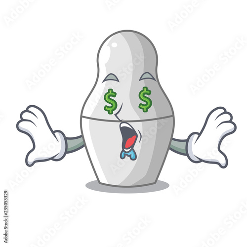 Money eye nesting doll russian matryoshka on mascot