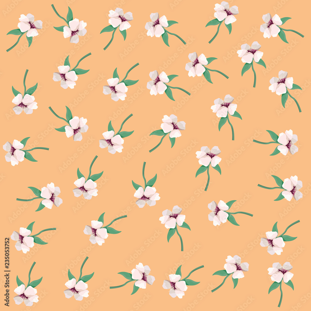 Fototapeta premium flowers leaves decoration pattern background
