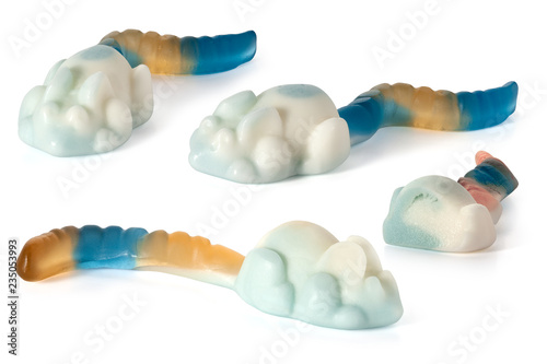 Blue Trolli Playmouse fruit gummy candy. Jelly Bean photo