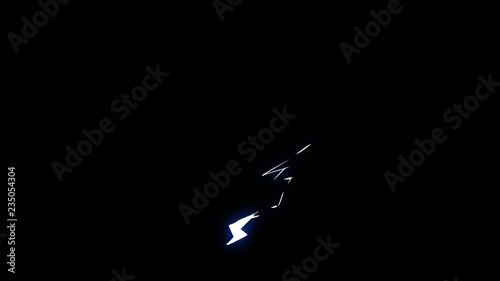 2D Cartoon Lightning Effect Looping Animation on Dark Background