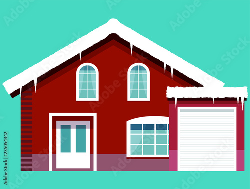 Winter Western style house