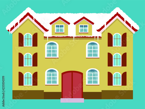 Winter Western style house