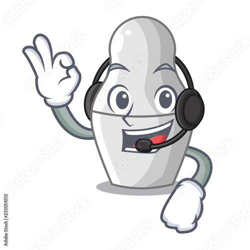 With headphone nesting doll russian matryoshka on mascot