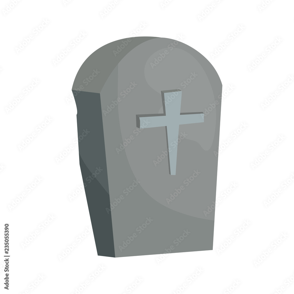 Fototapeta premium gravestone cross on white background