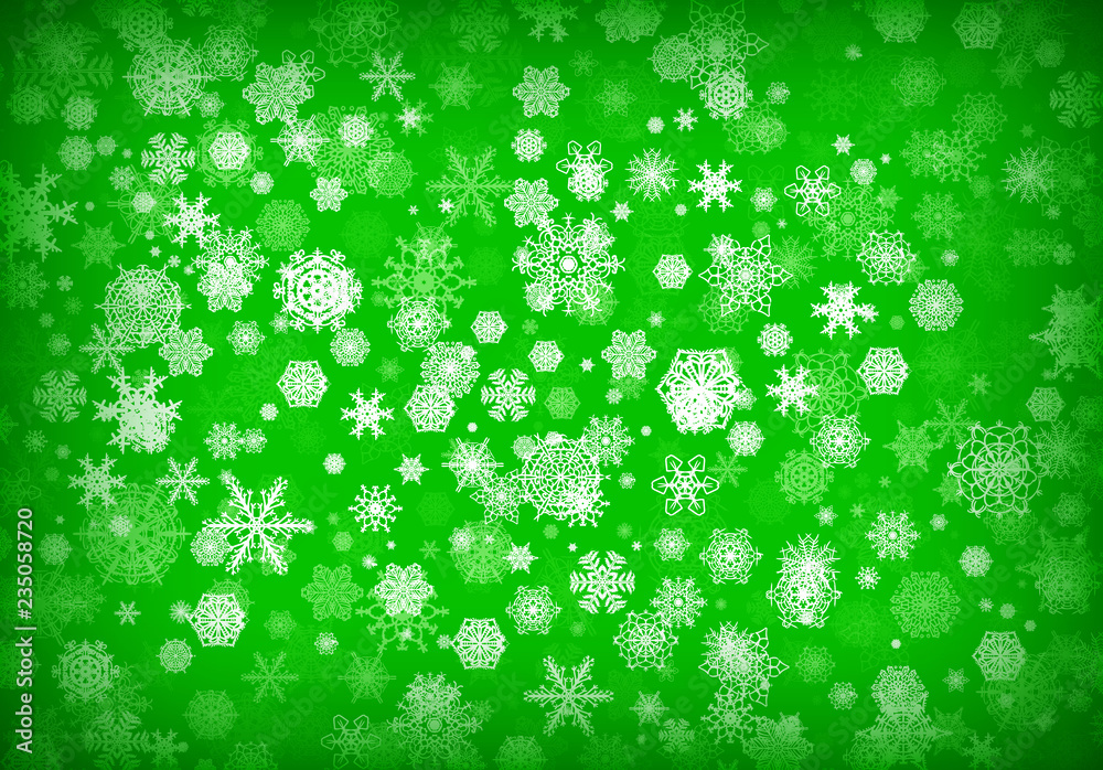 Christmas background or card with handdrawn snowflakes falling for invitation or xmas holiday greetings Christmas background or card with handdrawn snowflakes falling for invitation or xmas holiday greetings