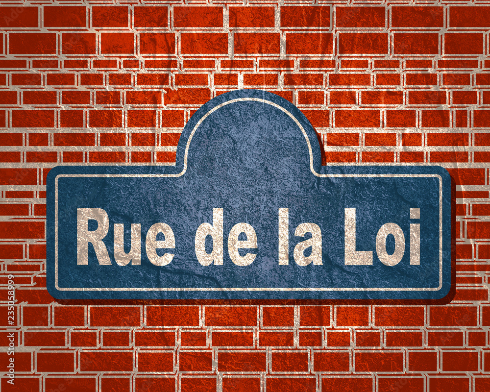 Fototapeta premium Street signs with an inscription in French principal road of Brussels, Belgium