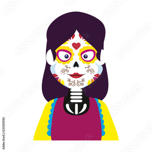 mexica woman with catrina costume
