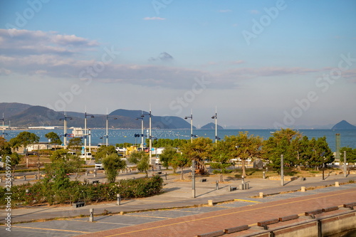 View of Takamatsu port at autumn ,Shikoku,Japan