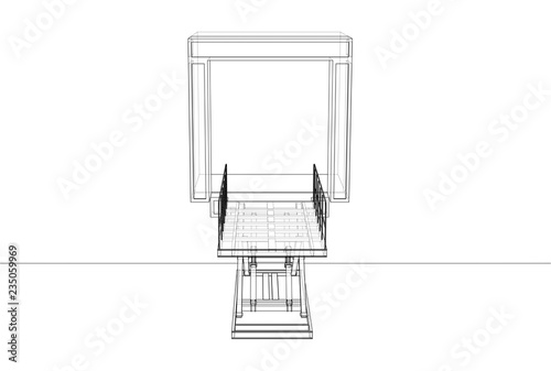 Dock leveler concept. Vector