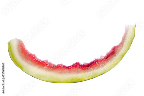 Eaten slice of watermelon