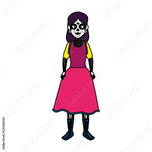 mexica woman with catrina costume
