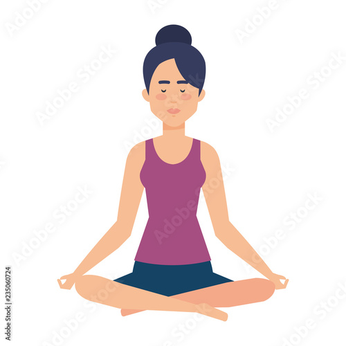 woman practicing yoga position