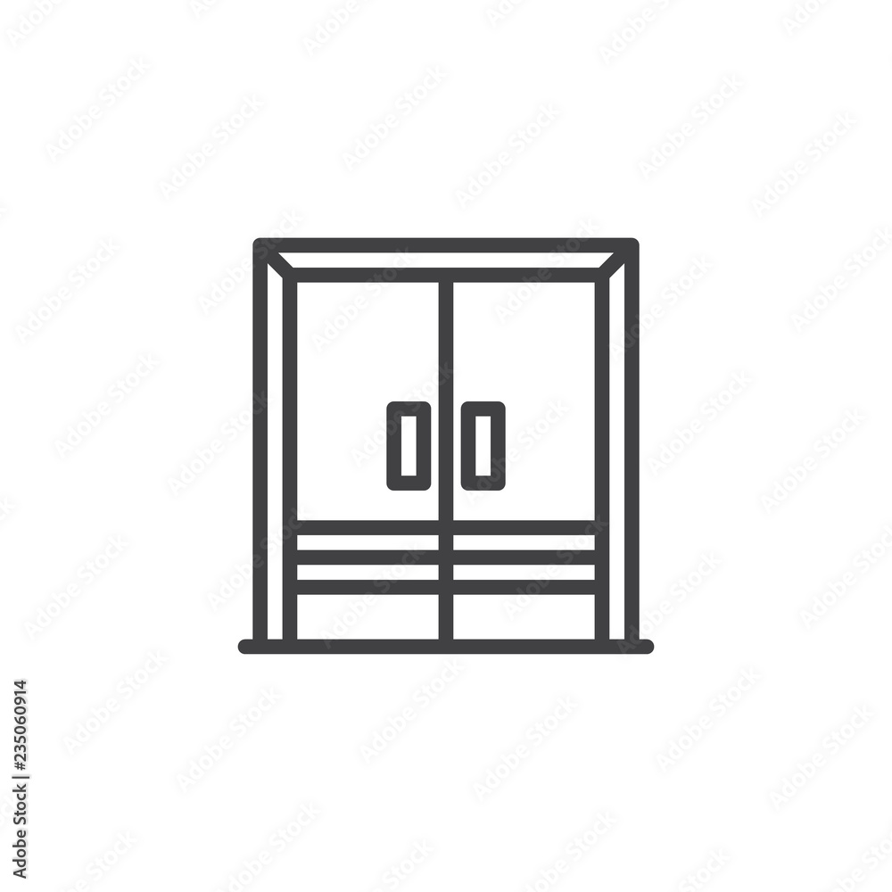 Hospital door outline icon. linear style sign for mobile concept and web design. Clinic doorway simple line vector icon. Symbol, logo illustration. Pixel perfect vector graphics