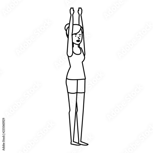 woman practicing yoga position