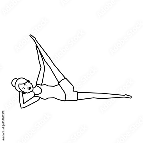 woman practicing yoga position