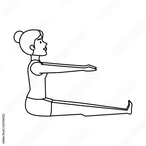 woman practicing yoga position