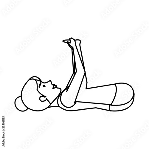 woman practicing yoga position