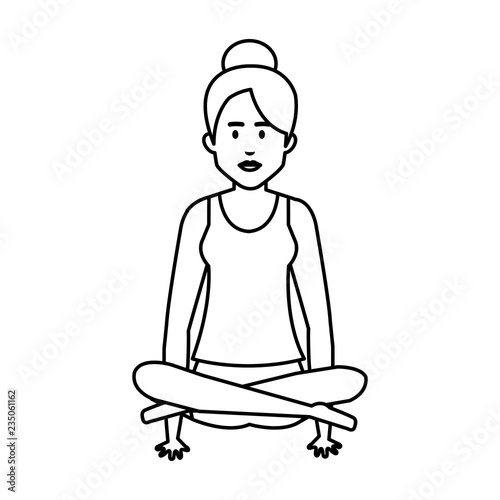 woman practicing yoga position