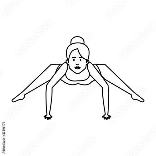 woman practicing yoga position