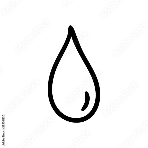 Hand drawn doodle drop icon. Black sketch. Sign symbol. Decoration element. Isolated on white background. Flat design. Vector illustration