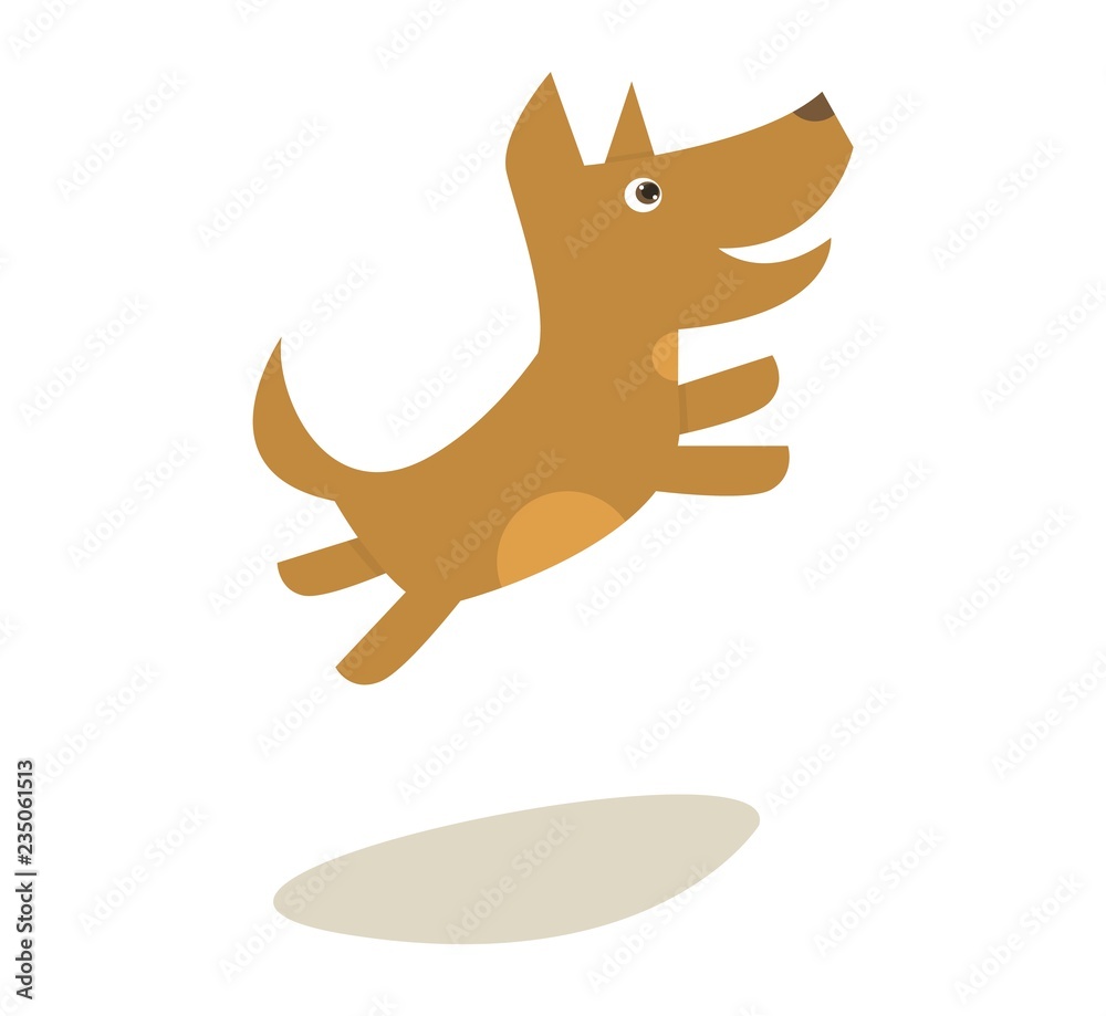 Vector Illustration Cartoon little jumping dog Stock Vector Adobe Stock