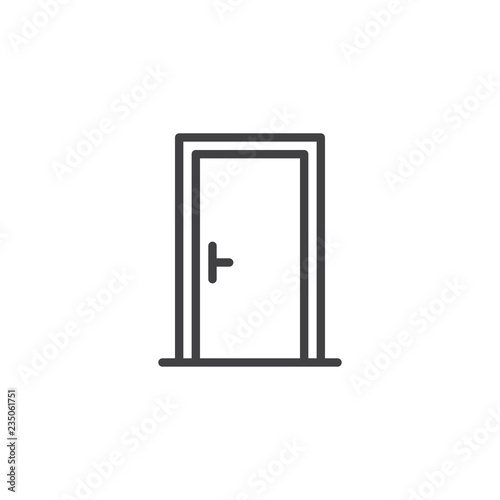 Door front outline icon. linear style sign for mobile concept and web design. office door simple line vector icon. Symbol, logo illustration. Pixel perfect vector graphics