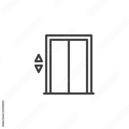 Elevator door outline icon. linear style sign for mobile concept and web design. Elevator gate simple line vector icon. Symbol, logo illustration. Pixel perfect vector graphics