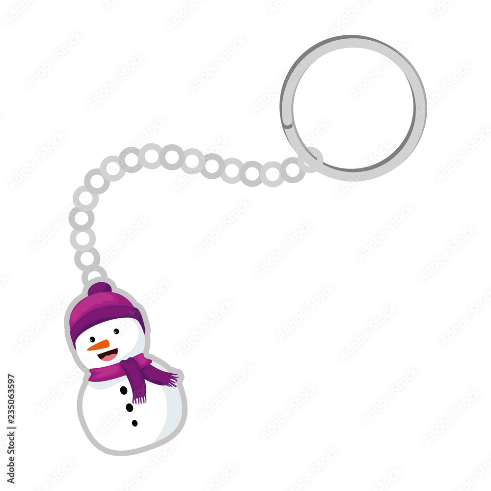 Fotografie keychain with cute snowman christmas