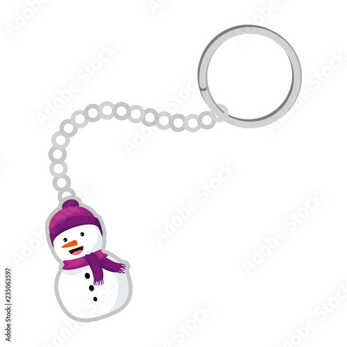 keychain with cute snowman christmas