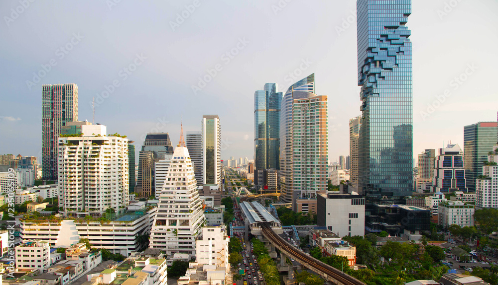 Fototapeta premium Bangkok city tower in Thailand
