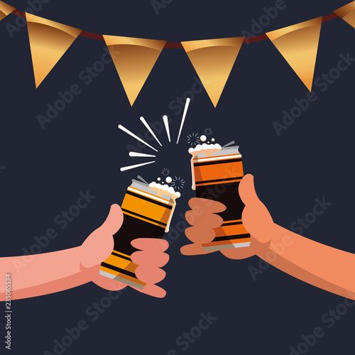 hands holding beers celebration
