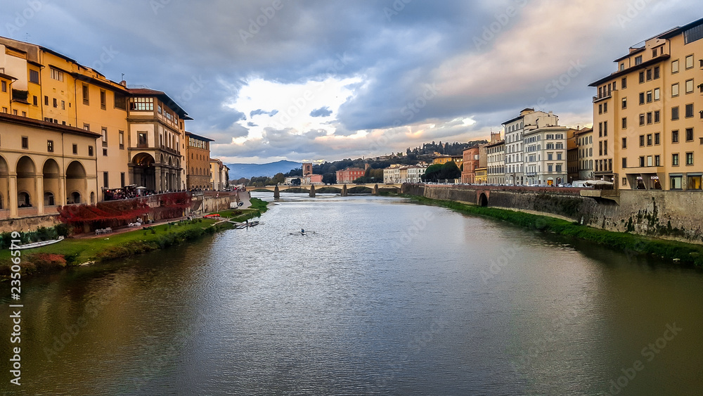 Arno river in Florence, Italy.