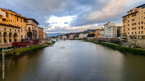 Arno river in Florence  Italy.