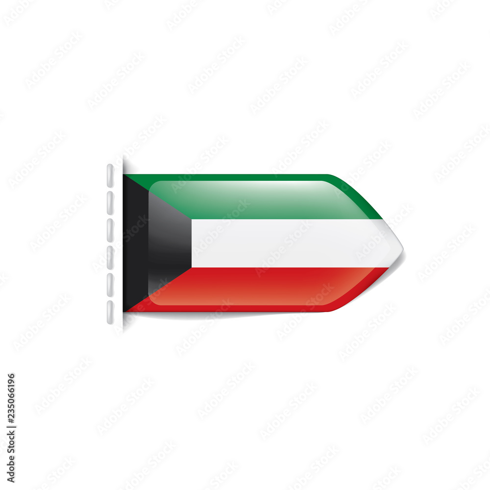 Kuwait flag, vector illustration on a white background Kuwait flag, vector illustration on a white background