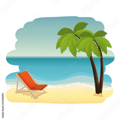 beach seascape scene icon