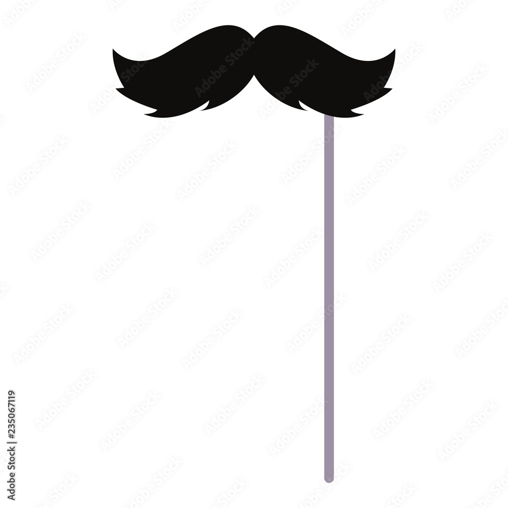mustache with stick on white background mustache with stick on white background
